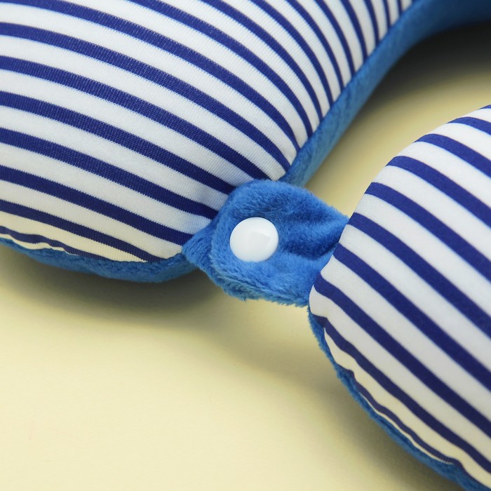 Мягкая игрушка-антистресс подголовник "Полосатик" с заклёпкой, цвет синий