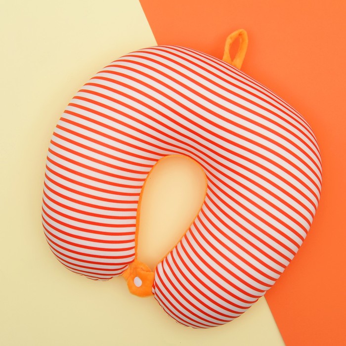 Мягкая игрушка-антистресс подголовник "Полосатик" с заклёпкой, цвет оранжевый