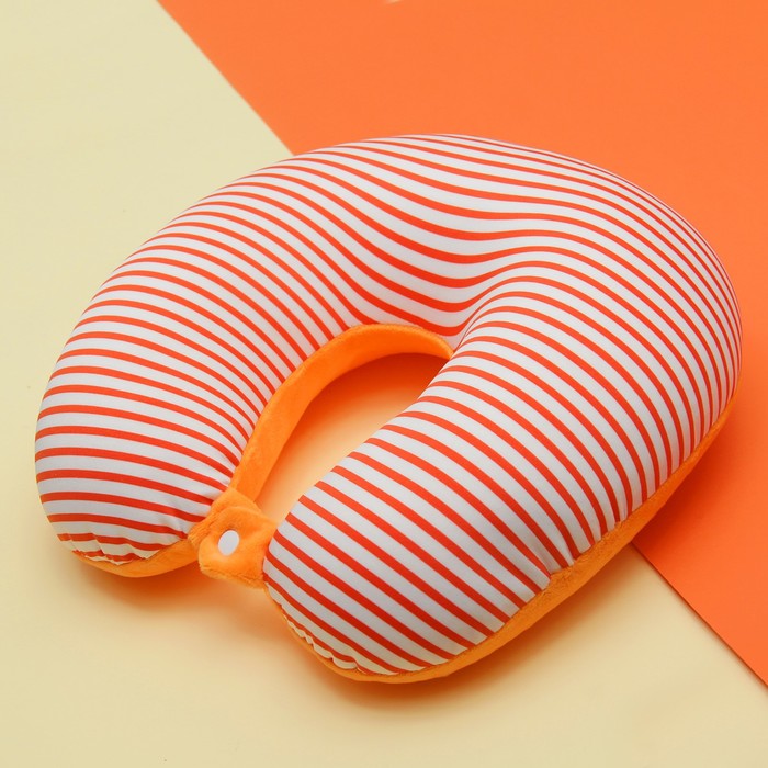 Мягкая игрушка-антистресс подголовник "Полосатик" с заклёпкой, цвет оранжевый