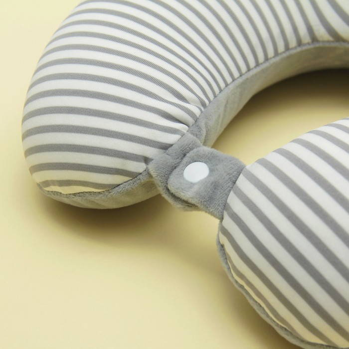 Мягкая игрушка-антистресс подголовник "Полосатик" с заклёпкой, цвет серый