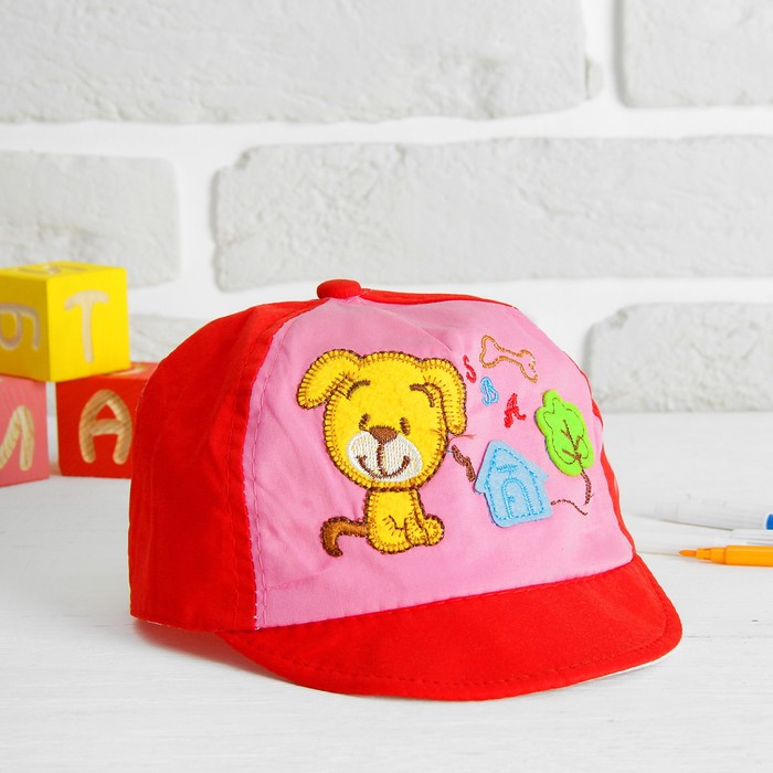 Кепка детская "Собачка", р-р 40, цвета МИКС