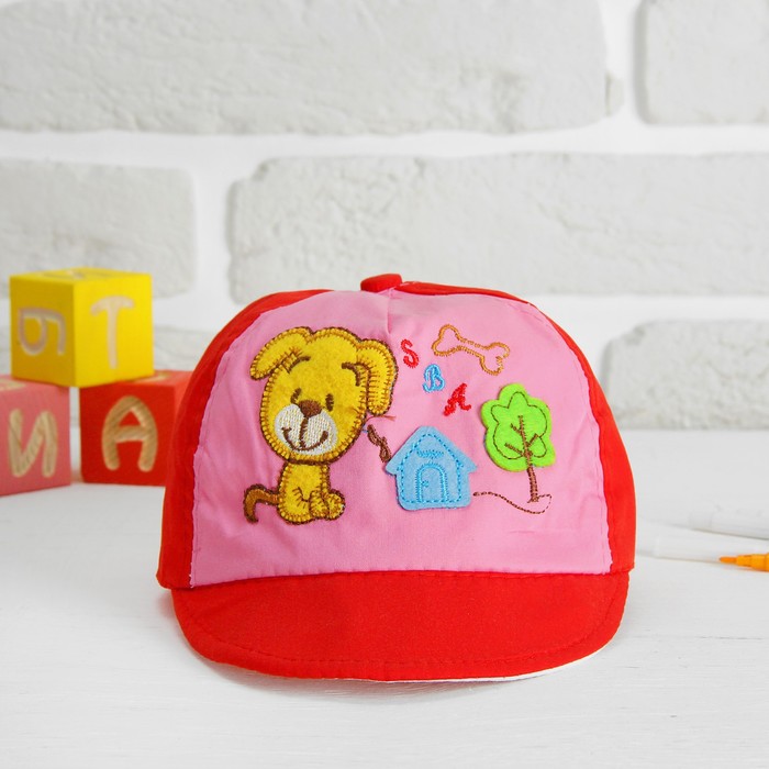 Кепка детская "Собачка", р-р 40, цвета МИКС