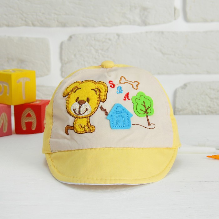 Кепка детская "Собачка", р-р 40, цвета МИКС