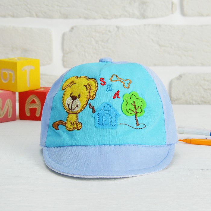 Кепка детская "Собачка", р-р 40, цвета МИКС