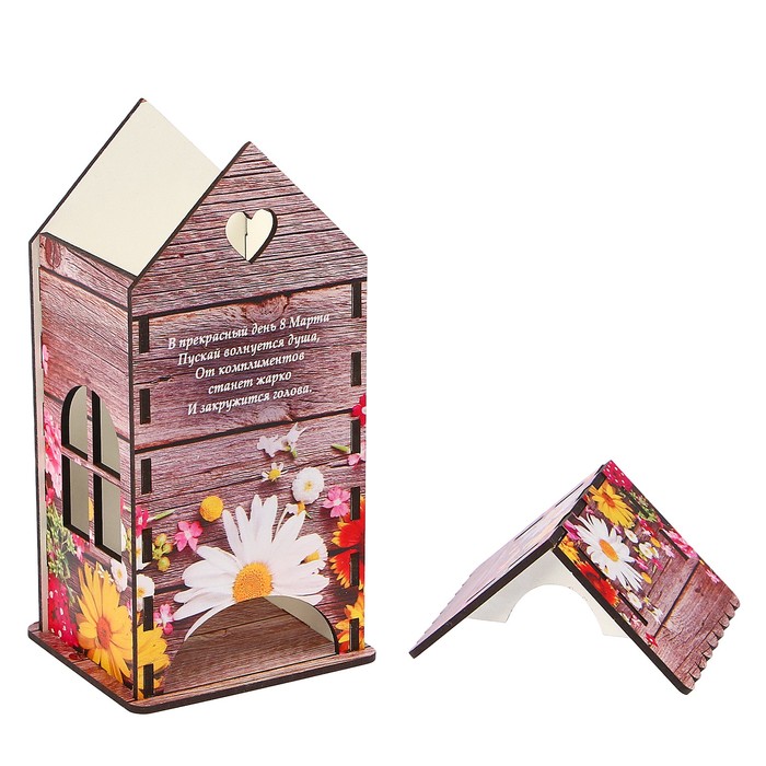 Чайный домик «Весенние цветы», 9,3х9,3х20 см