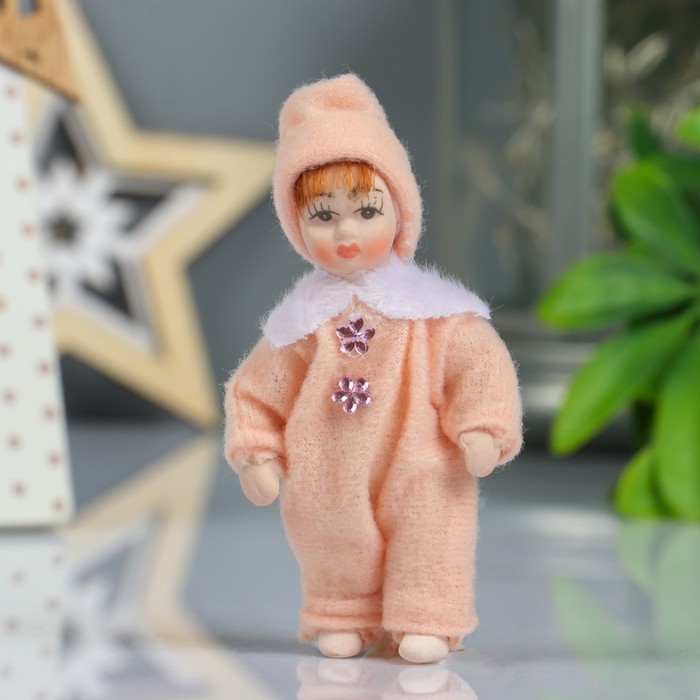 Кукла коллекционная керамика "Малышка в комбинезоне" 9 см МИКС