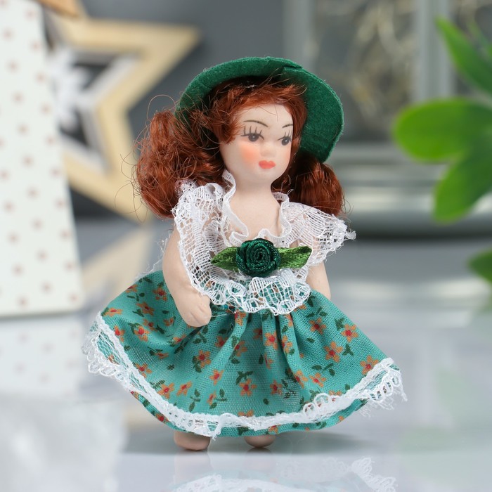 Кукла коллекционная керамика "Малышка в летнем платьице" 9 см МИКС