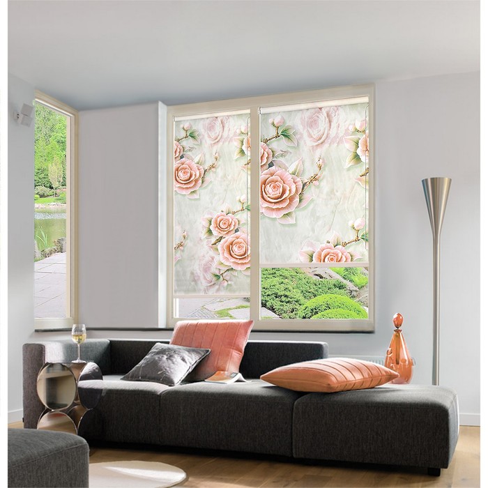 Штора рулонная 3D принт 60х200 см "Чайная роза"