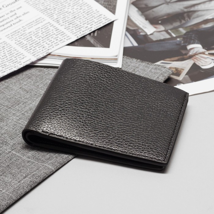 Портмоне мужское, 3 отдела, для карт, цвет чёрный