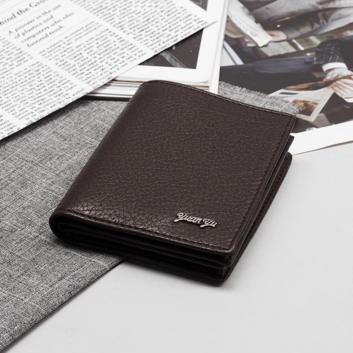 Портмоне мужское, 3 отдела, для карт, цвет кофе