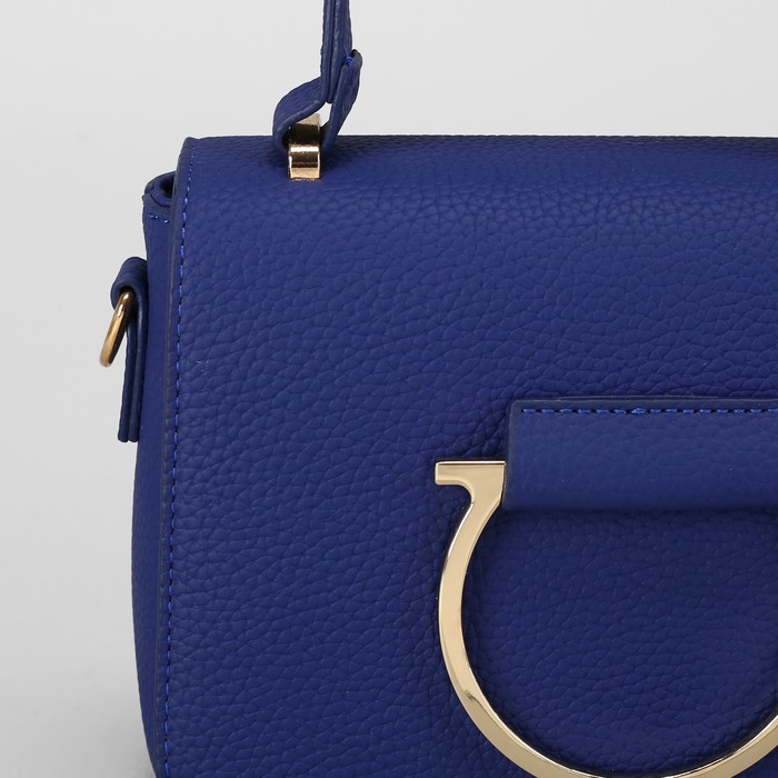 Сумка женская, отдел с перегородкой на молнии, длинный ремень, цвет синий