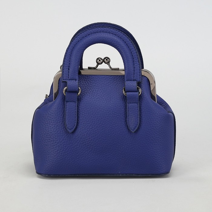 Сумка женская, отдел на фермуаре, длинный ремень, цвет синий