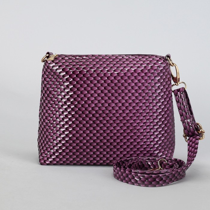Сумка женская, отдел на молнии, регулируемый ремень, цвет сиреневый