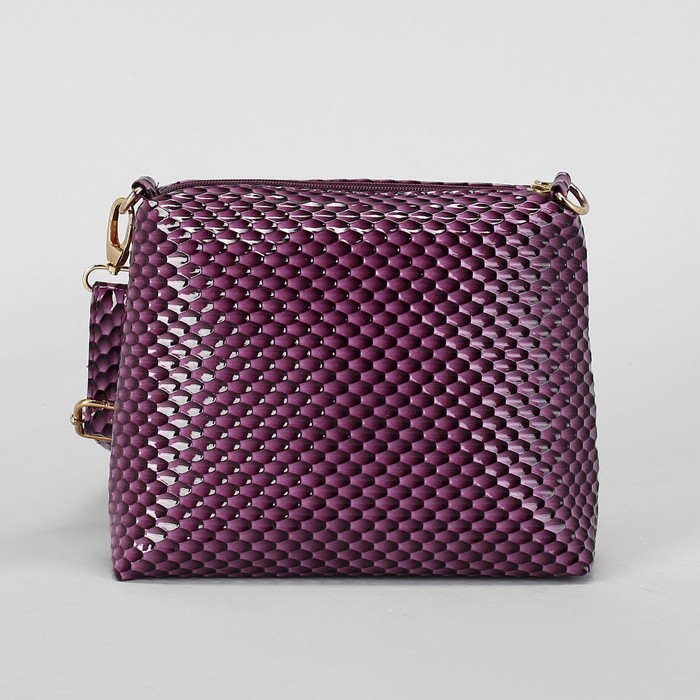 Сумка женская, отдел на молнии, регулируемый ремень, цвет сиреневый