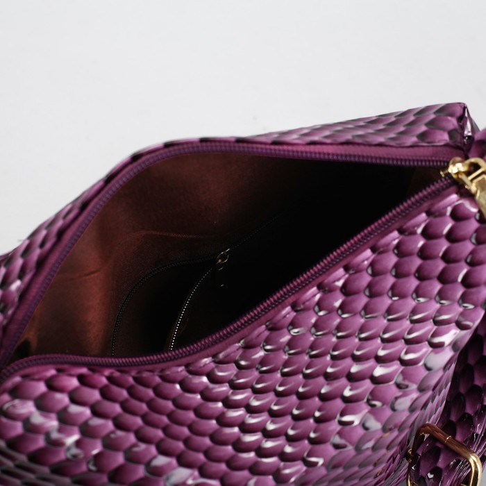 Сумка женская, отдел на молнии, регулируемый ремень, цвет сиреневый