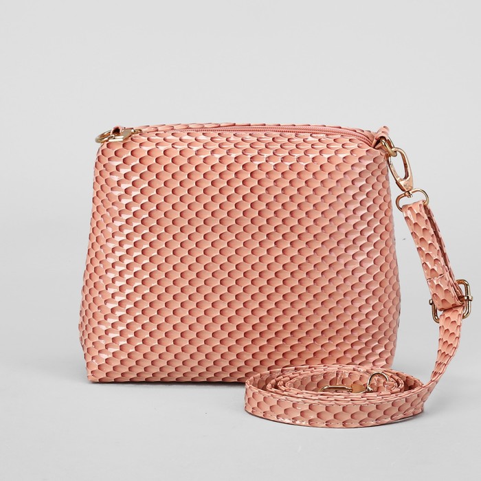 Сумка женская, отдел на молнии, регулируемый ремень, цвет бежевый