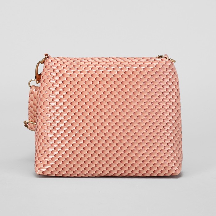 Сумка женская, отдел на молнии, регулируемый ремень, цвет бежевый