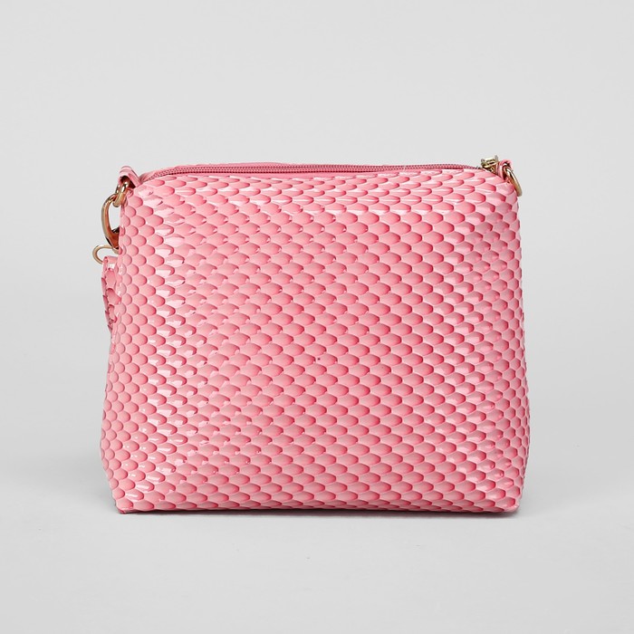 Сумка женская, отдел на молнии, регулируемый ремень, цвет розовый