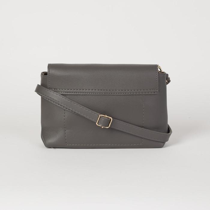 Сумка женская, отдел на молнии, регулируемый ремень, цвет серый