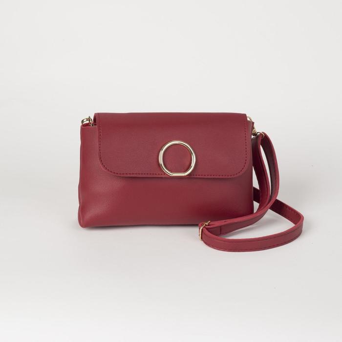 Сумка женская, отдел на молнии, регулируемый ремень, цвет бордовый