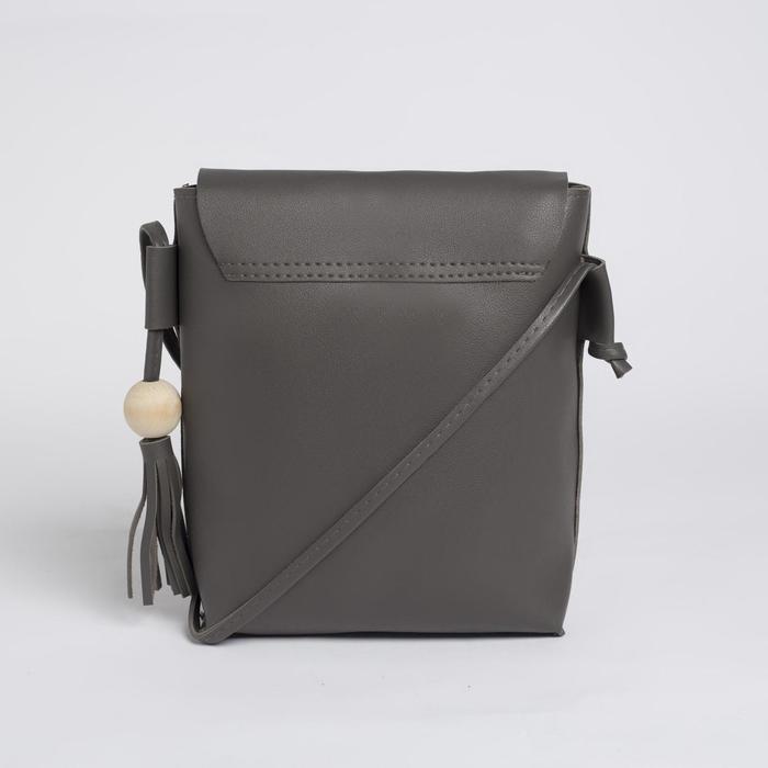 Сумка женская, отдел на молнии, регулируемый ремень, цвет серый