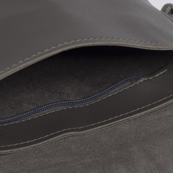 Сумка женская, отдел на молнии, регулируемый ремень, цвет серый