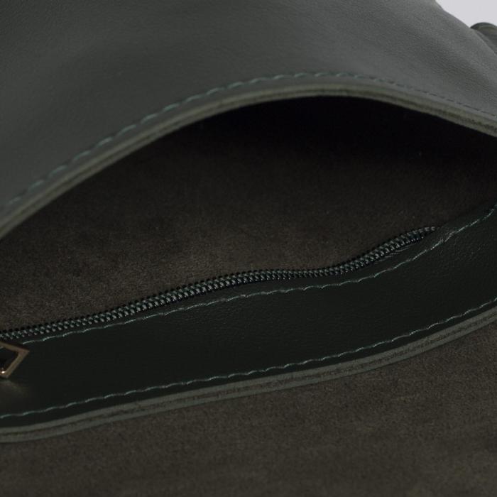 Сумка женская, отдел на молнии, регулируемый ремень, цвет зелёный