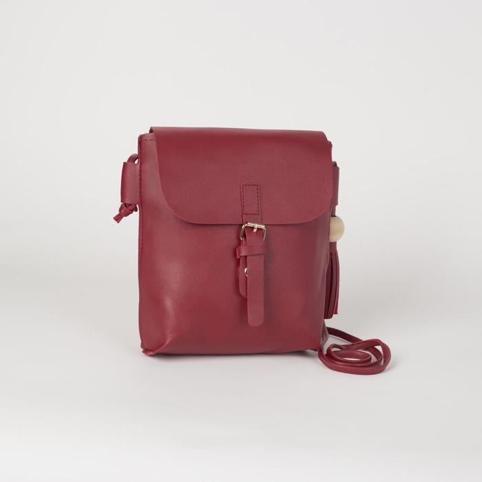 Сумка женская, отдел на молнии, регулируемый ремень, цвет бордовый