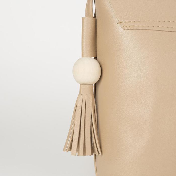 Сумка женская, отдел на молнии, регулируемый ремень, цвет бежевый