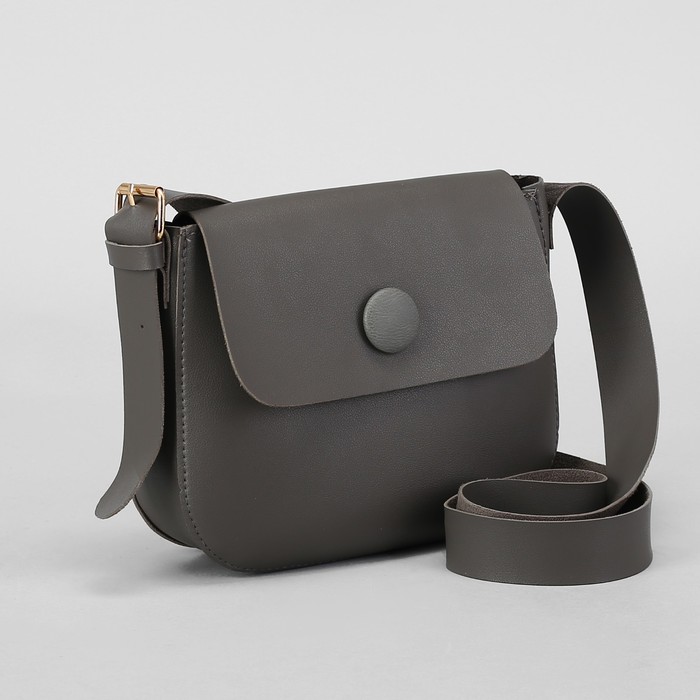 Сумка женская, отдел на молнии, регулируемый ремень, цвет серый