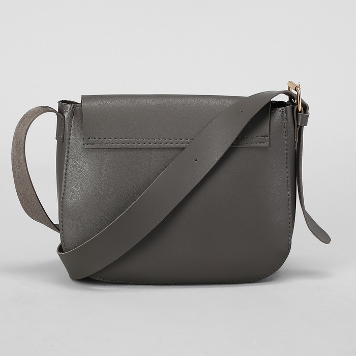 Сумка женская, отдел на молнии, регулируемый ремень, цвет серый