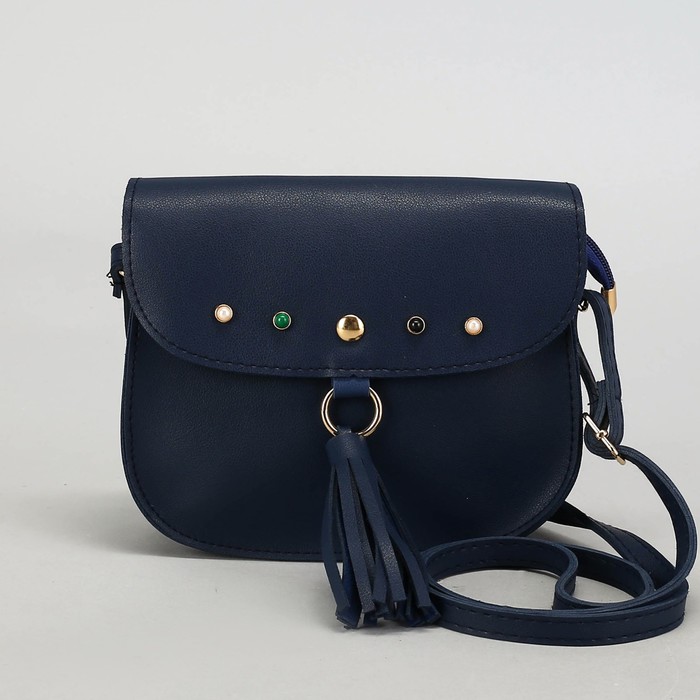 Сумка женская, отдел на молнии, регулируемый ремень, цвет синий