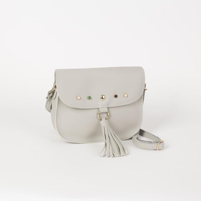 Сумка женская, отдел на молнии, регулируемый ремень, цвет серый