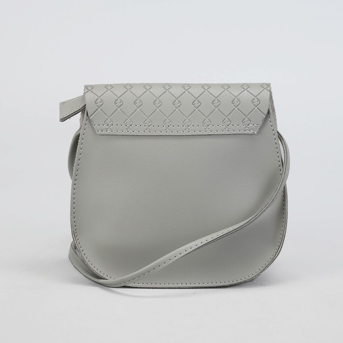 Сумка женская, отдел на молнии, регулируемый ремень, цвет серый