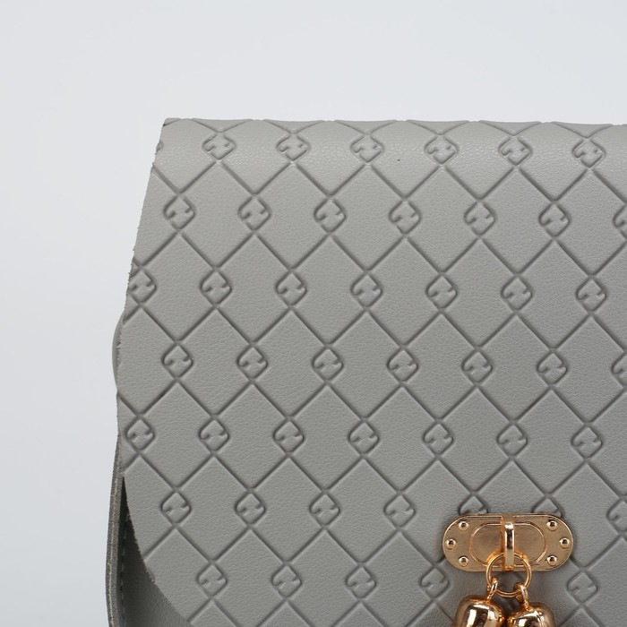 Сумка женская, отдел на молнии, регулируемый ремень, цвет серый