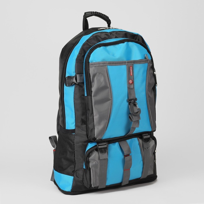 Рюкзак тур Восход, 33*14*51/61,трансф,отд на молнии,3 н/кармана,2 бок сетки,черн/синий