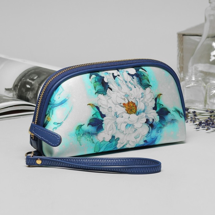 Клатч женский, отдел на молнии, ручка, цвет синий