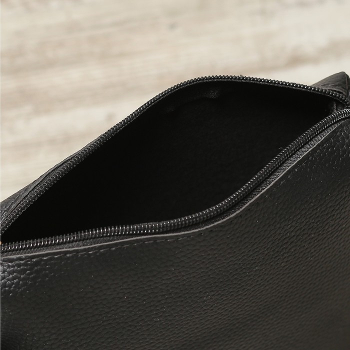 Сумка женская, отдел на молнии, наружный карман, длинный ремень, сумка, цвет чёрный/серый