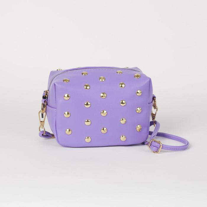 Сумка женская, отдел на молнии, длинный ремень, цвет сиреневый