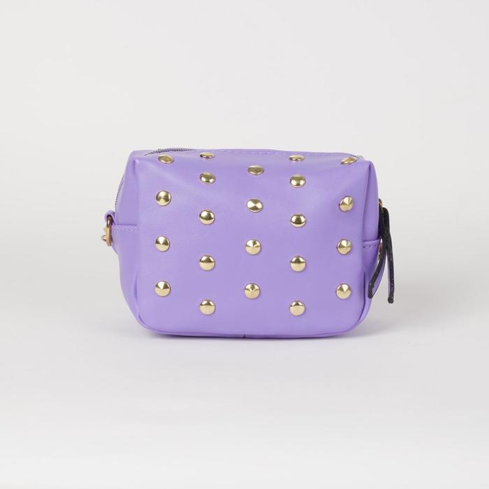 Сумка женская, отдел на молнии, длинный ремень, цвет сиреневый