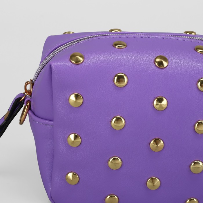 Сумка женская, отдел на молнии, длинный ремень, цвет сиреневый