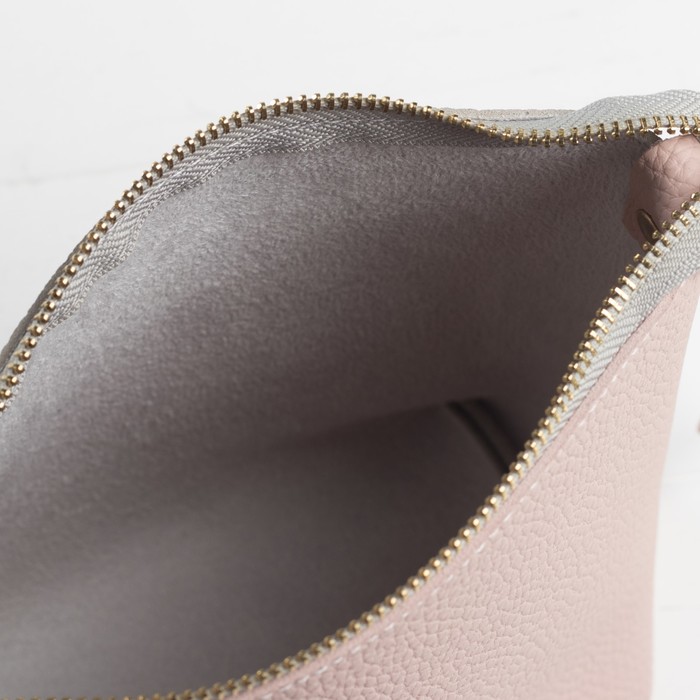 Сумка женская, отдел на молнии, длинный ремень, цвет серый/розовый