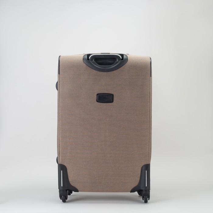 Чемодан большой с расширением 27", отдел на молнии, 2 наружных кармана, 4 колеса, кодовый замок, цвет бежевый