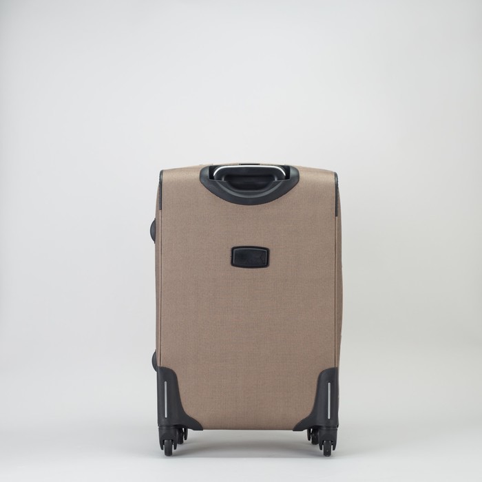 Чемодан средний, 23", с расширением, отдел на молнии, 2 наружных кармана, 4 колеса, кодовый замок, цвет бежевый