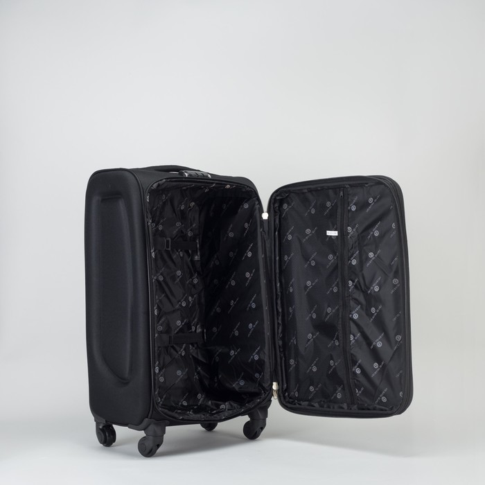 Чемодан большой "Классик" с расширением 23", отдел на молнии, 2 наружных кармана, 4 колеса, кодовый замок, 4 колеса, цвет чёрный