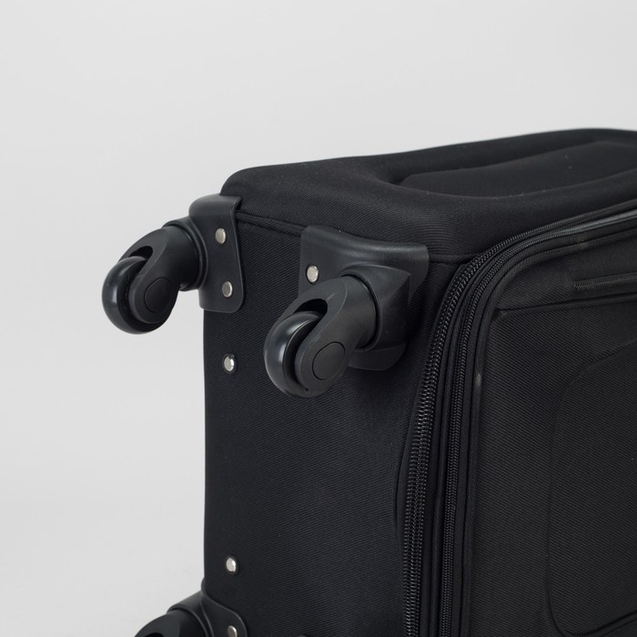 Чемодан малый "Классик" с расширением 19", отдел на молнии, 2 наружных кармана, 4 колеса, кодовый замок, цвет чёрный