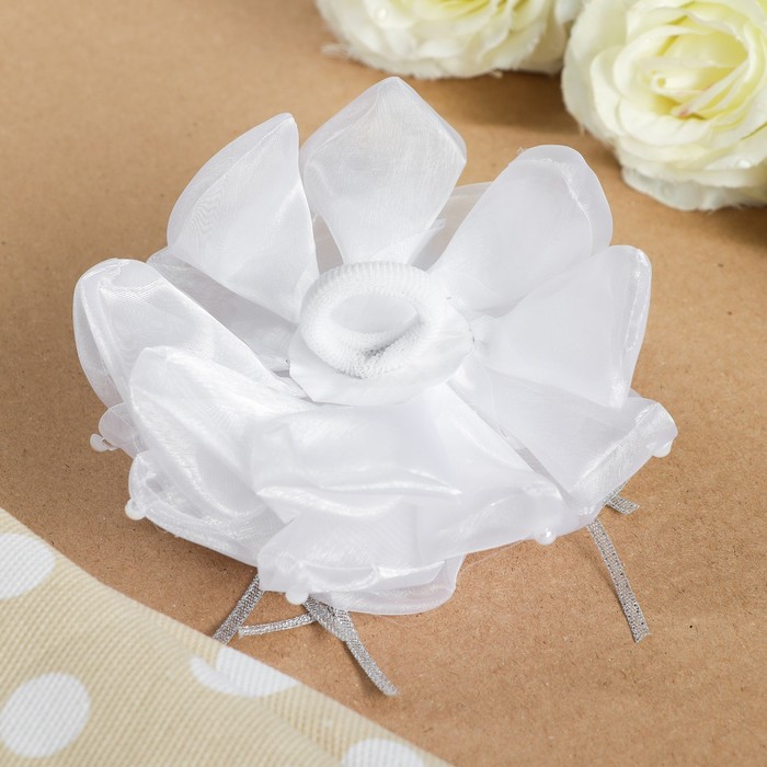 Бант для девочек с резинкой "Эустома", 16 см