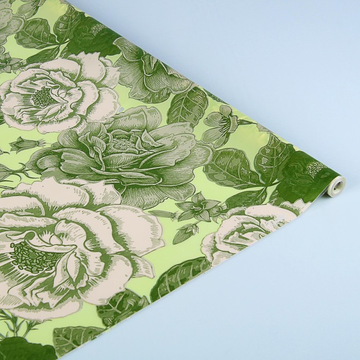 Пленка для цветов, "Розовый сад", салатовый, 0,7 х 8,5 м, 35 мкм