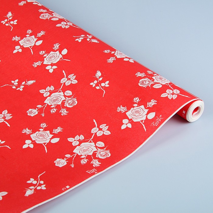 Бумага упаковочная крафт, "Виксен", красная, двусторонняя, 0,7 х 7,3 м