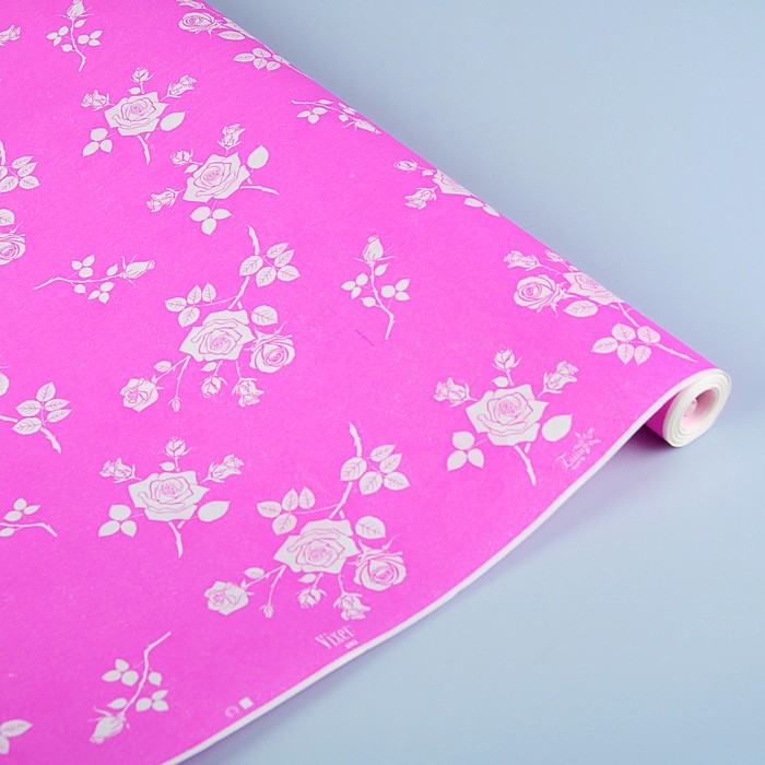 Бумага упаковочная крафт, "Виксен", малиновый, двухсторонняя, 0,7 х 7,3 м